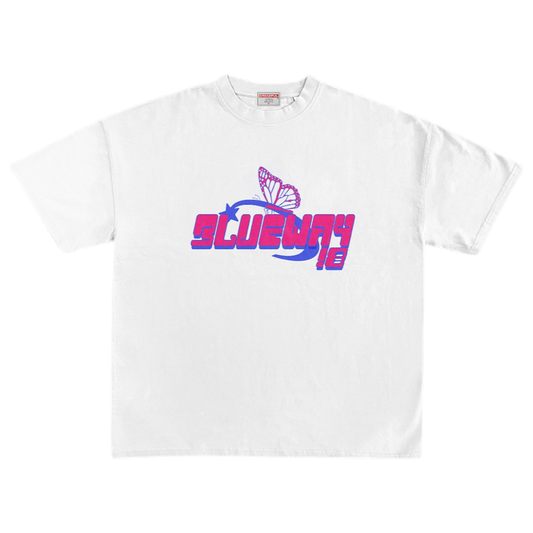 BLWY STARSTRUCK T SHIRT - (BLUE PINK) WHITE