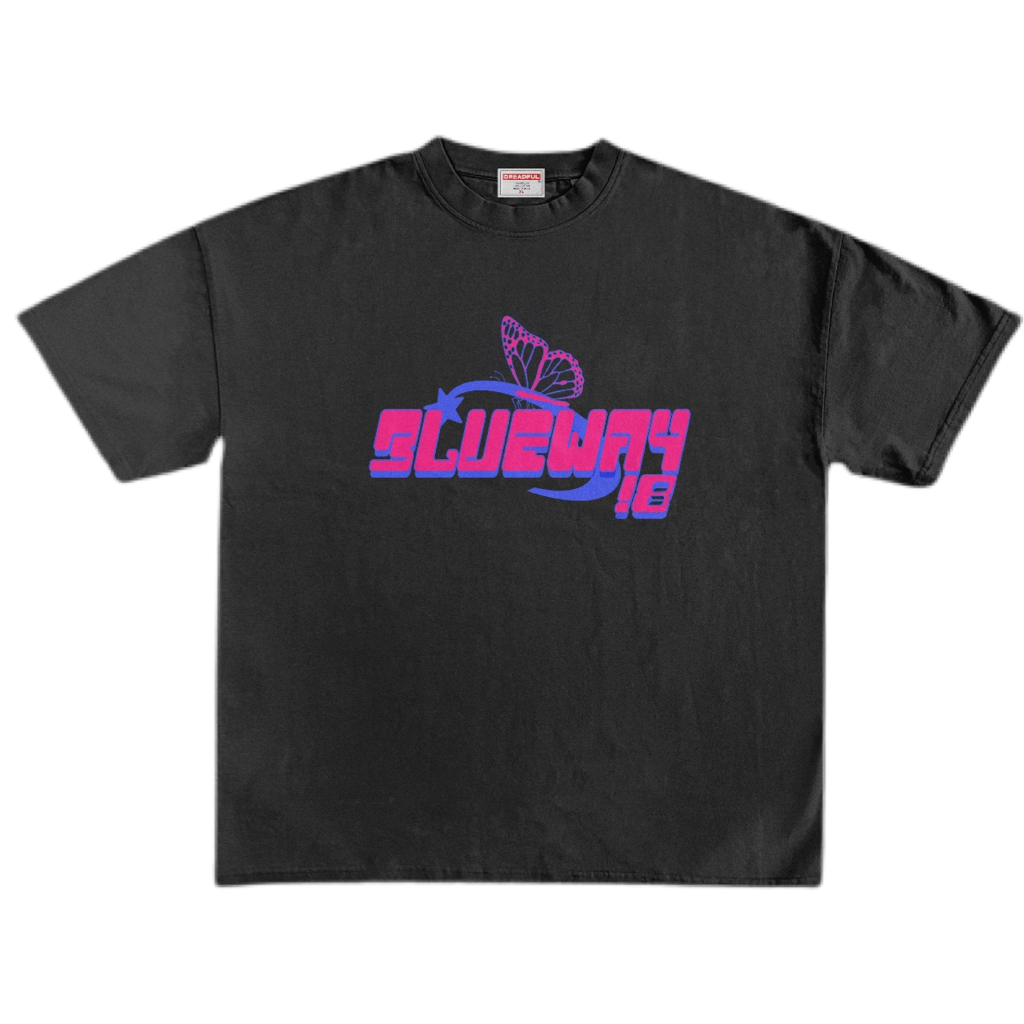 BLWY STARSTRUCK T SHIRT - (BLUE PINK) BLACK