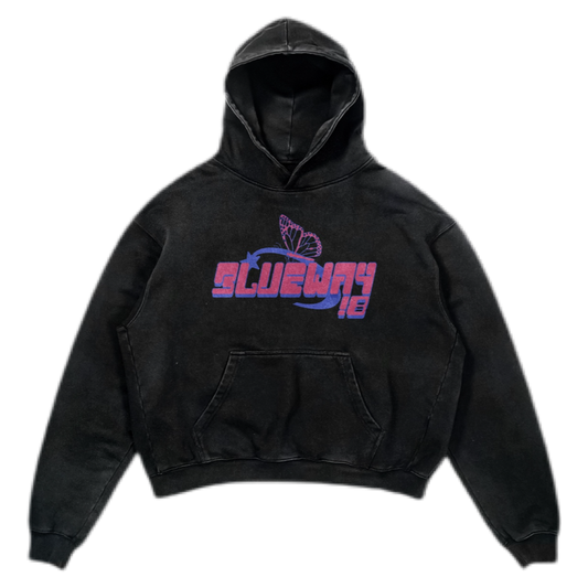 BLWY STARSTRUCK HOODIE - (BLUE PINK) BLACK